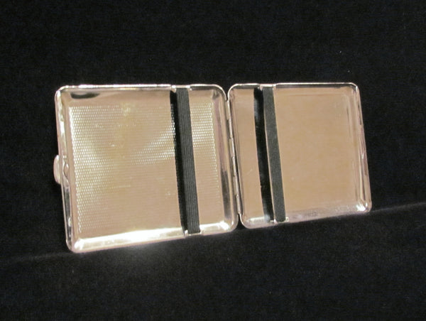 Vintage Silver Cigarette Case German 1940s Business Card Case Credit Card Holder