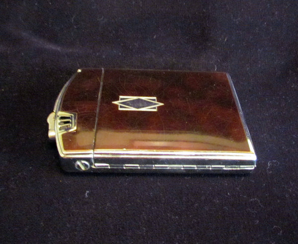 1930s Ronson Twenty Case Lighter Art Deco Enamel Art Metal Works Cigarette Case