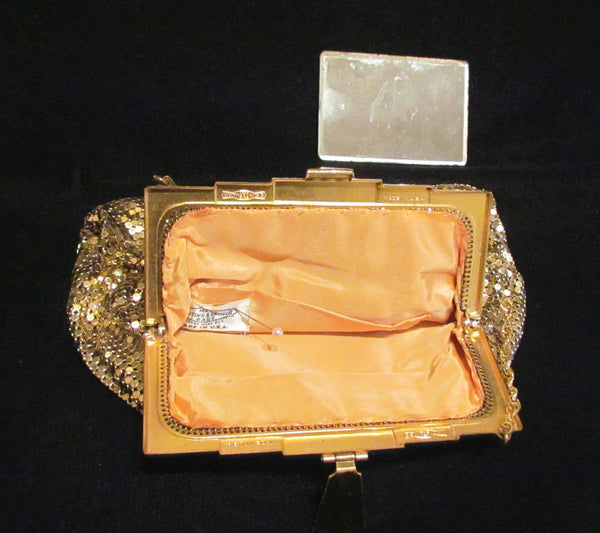 1930s Whiting Davis Gold Mesh Purse Art Deco Purse Vintage Wedding Bridal Formal Evening Bag