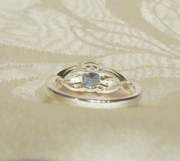 London Blue Topaz Sterling Silver 1.75 Carat Round Cut Ring  Size 8