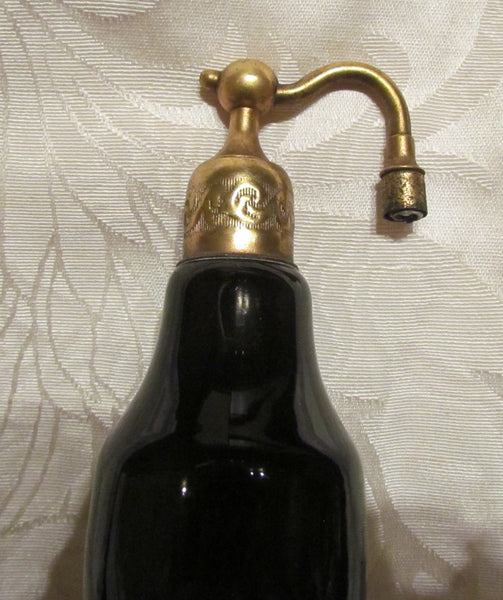 Art Deco Devibliss Amber Atomizer Perfume Bottle