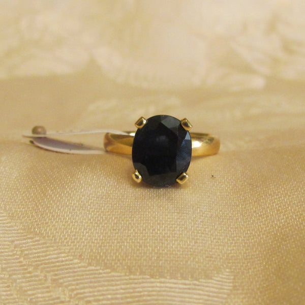 14Kt Gold Sapphire Ring 4.75ct Natural Blue Sapphire Bruce Magnotti Cocktail Ring Fine Jewelry Size 7 1/4