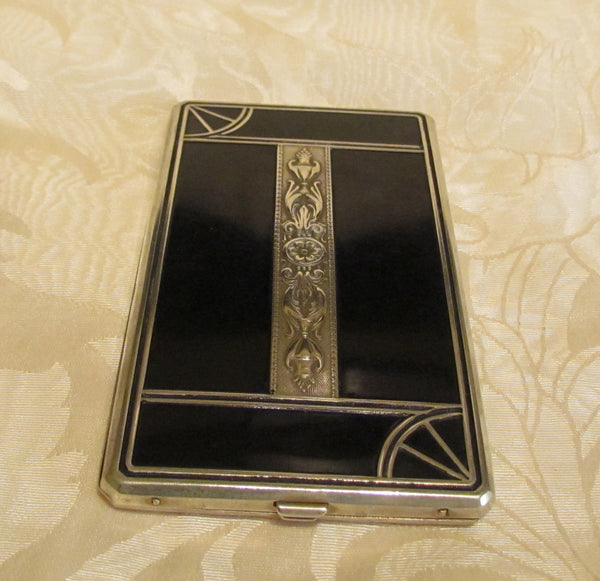 Art Deco Cigarette Case 1920s S.O.Bigney Enamel Card Case Extremely Rare