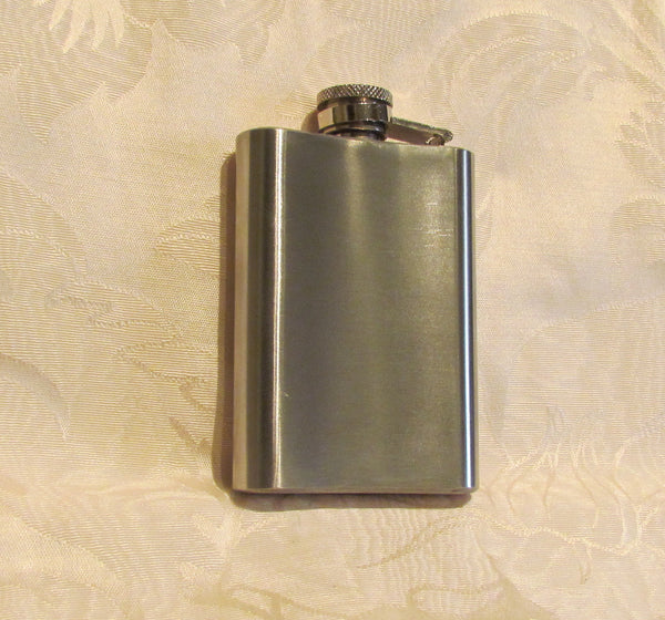 Brushed Stainless Steel Flask 3 oz. Unused