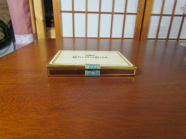 Chesterfield Cigarette Tin Vintage Flat Metal Tobacco Box