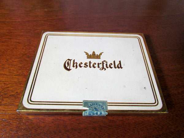 Chesterfield Cigarette Tin Vintage Flat Metal Tobacco Box