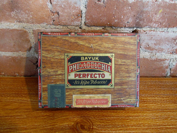 Bayuk Philadelphia Perfecto Tobacco Tin Antique Advertising Metal Box