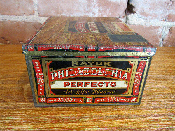 Bayuk Philadelphia Perfecto Tobacco Tin Antique Advertising Metal Box