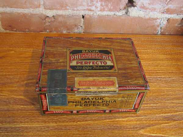 Bayuk Philadelphia Perfecto Tobacco Tin Antique Advertising Metal Box