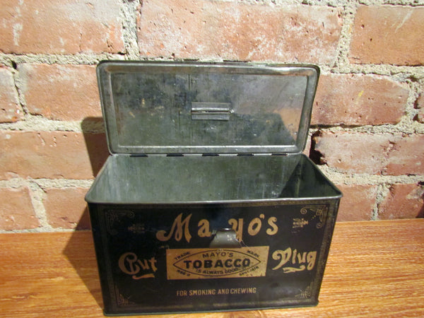 Mayo's Cut Plug Tobacco Tin Antique Advertising Metal Lunch Box/Pail