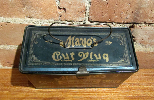 Mayo's Cut Plug Tobacco Tin Antique Advertising Metal Lunch Box/Pail