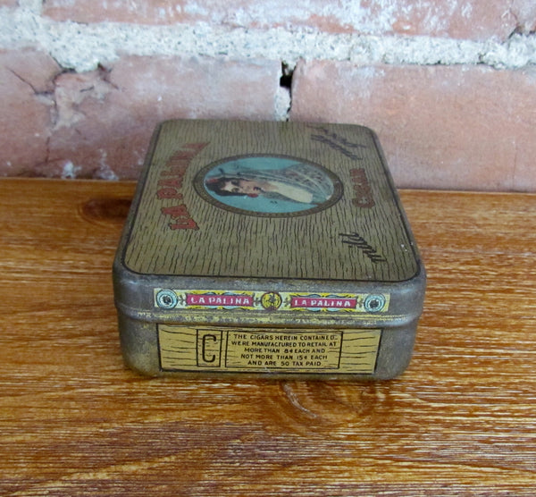 La Palina Senators Cigar Tin Antique Advertising Metal Box