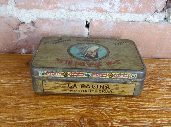 La Palina Senators Cigar Tin Antique Advertising Metal Box