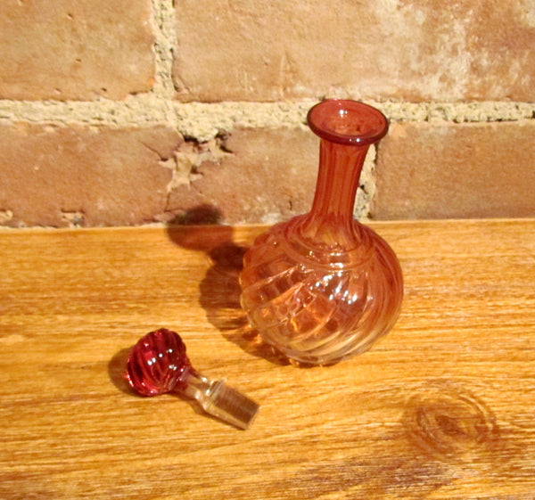 Baccarat Perfume Bottle Bamboo Tors Rose Teinte French Crystal