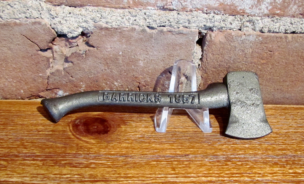 Barricks 1957 Figural Iron Axe Rare Berks County Grundsau Lodge Fersommling