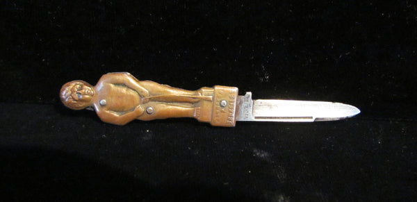 Antique Manneken Pis Bruxelles Figural Pocket Knife Extremely Rare Solingen Germany