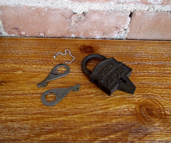 Antique Keen Kutter Brass Lock With Keys Patent 1906 St Louis