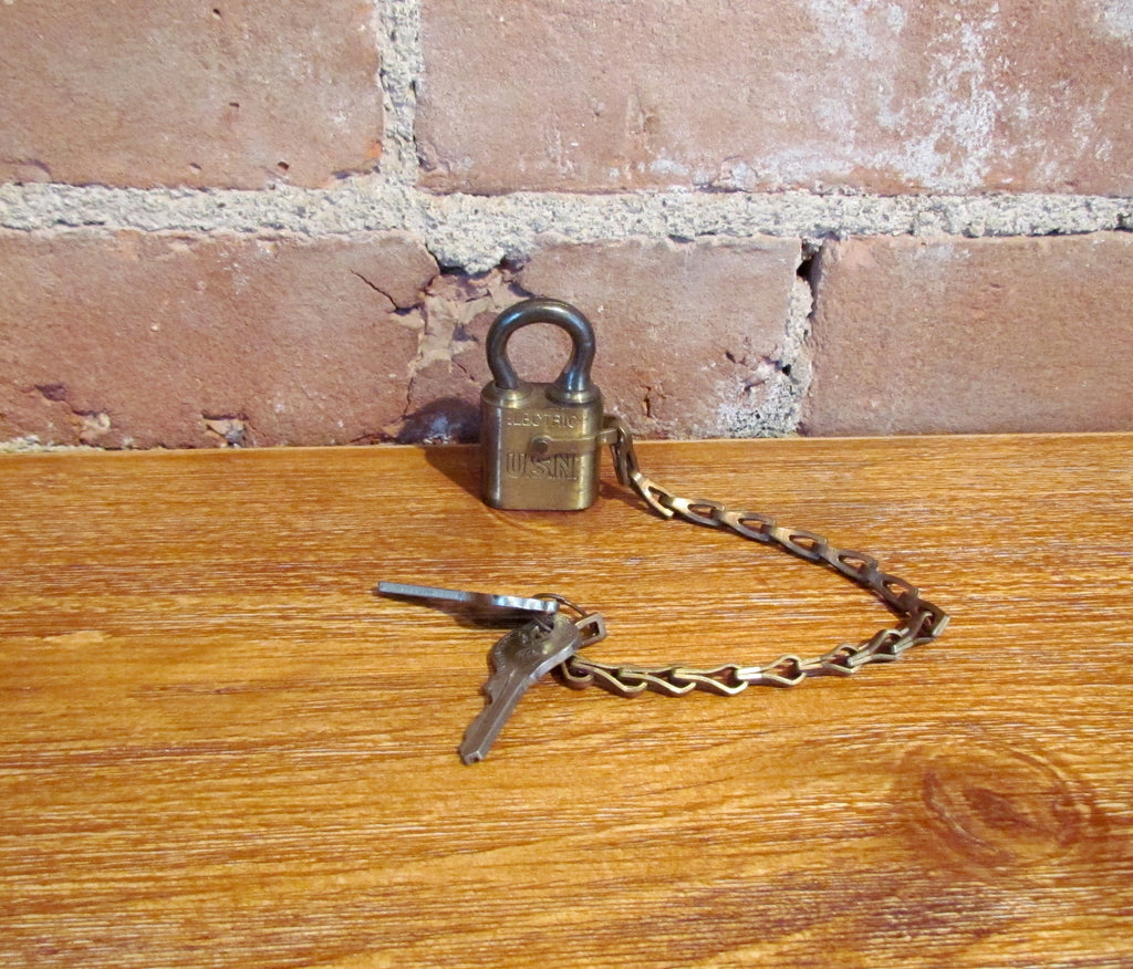 Vintage USN Electric Independent Lock Co. Original Push Keys
