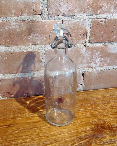 Antique Citrate Of Magnesia Glass Bottle Storage Container