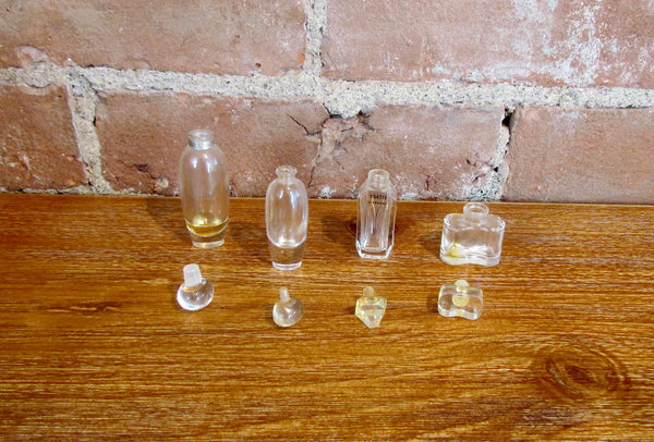 4 Mini Vintage Perfumes Bottles Estee Lauder Pleasures, Ysatis, White Linen