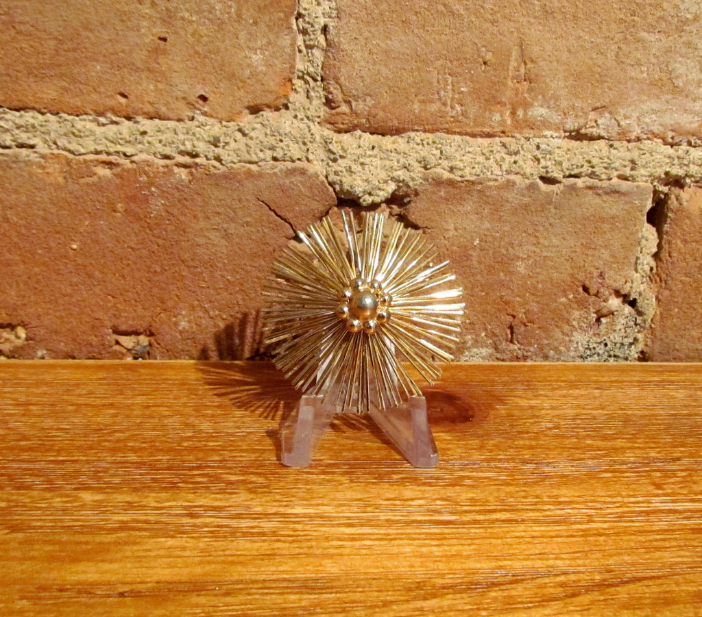 1950's Gold Starburst Brooch Mid Century Pin
