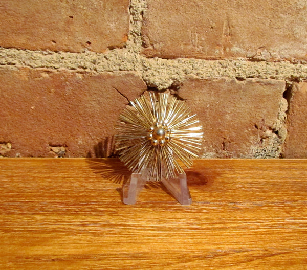 1950's Gold Starburst Brooch Mid Century Pin