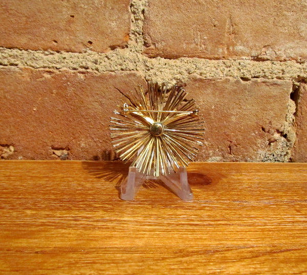 1950's Gold Starburst Brooch Mid Century Pin
