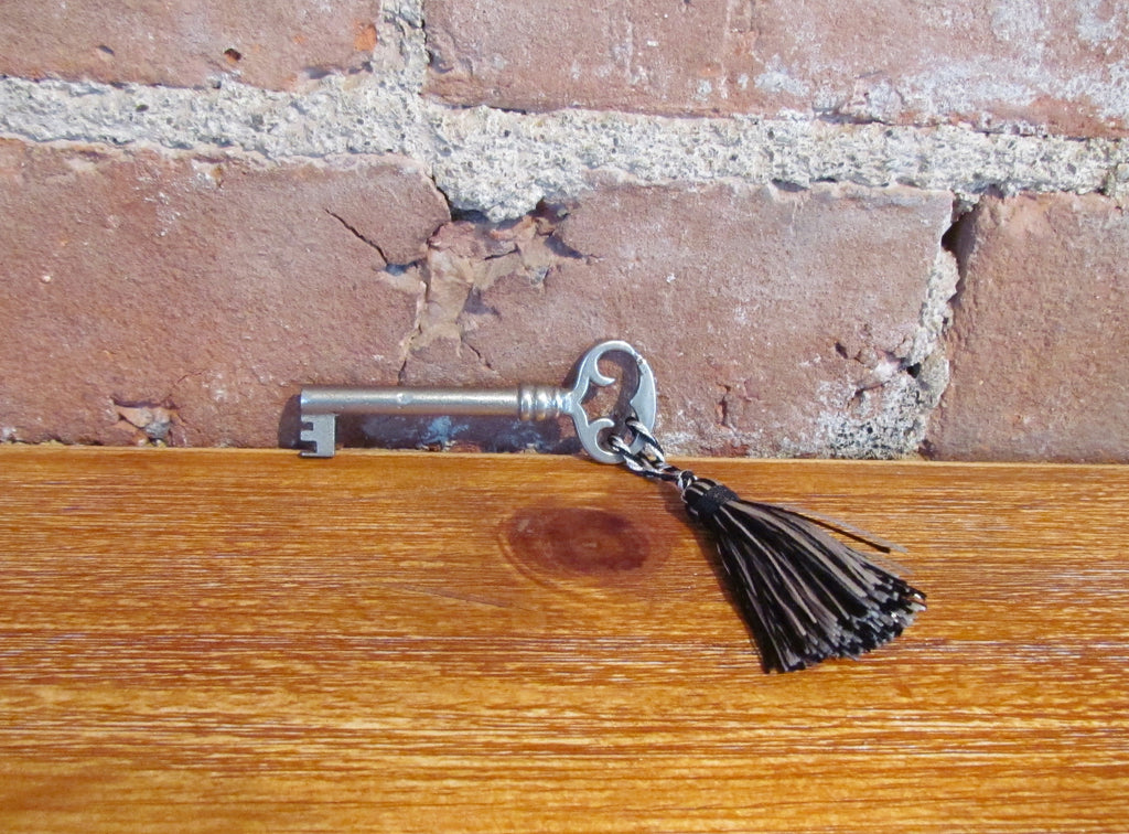 Antique Door Key And Tassel Skeleton Key Cabinet Key