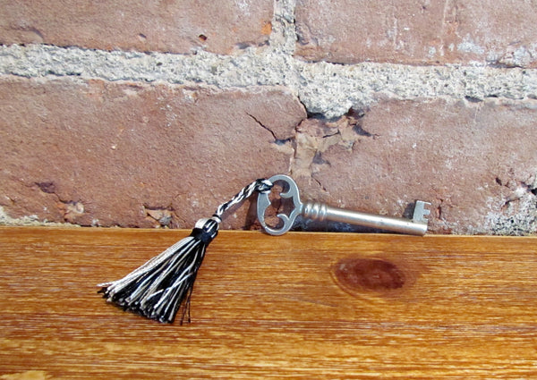 Antique Door Key And Tassel Skeleton Key Cabinet Key