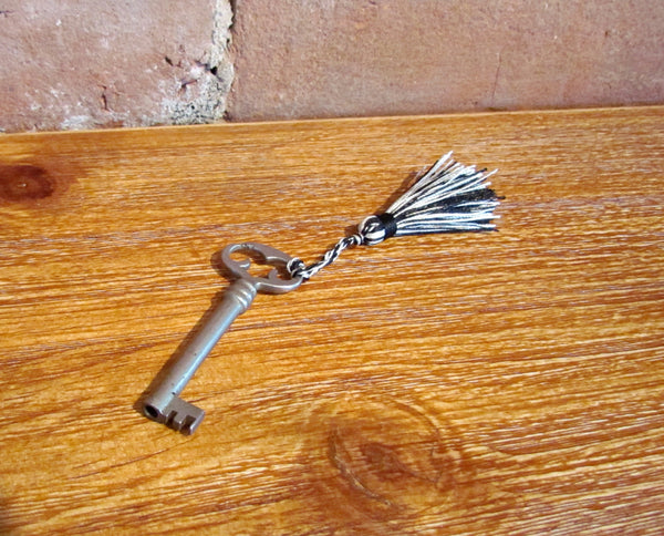 Antique Door Key And Tassel Skeleton Key Cabinet Key