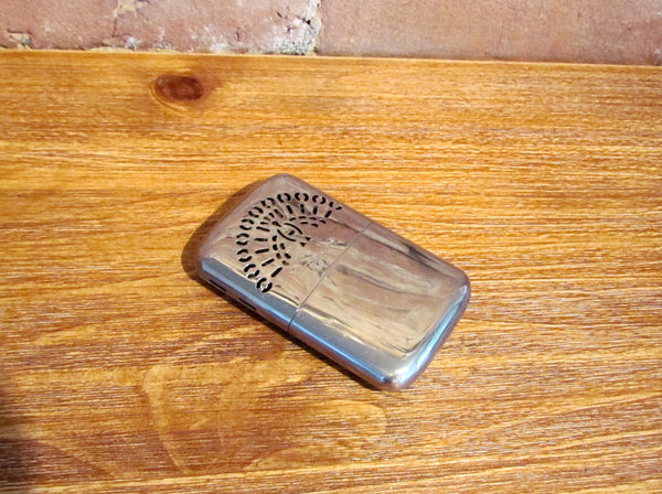 1950's Western Field Giant Size Chrome Handwarmer Peacock Design