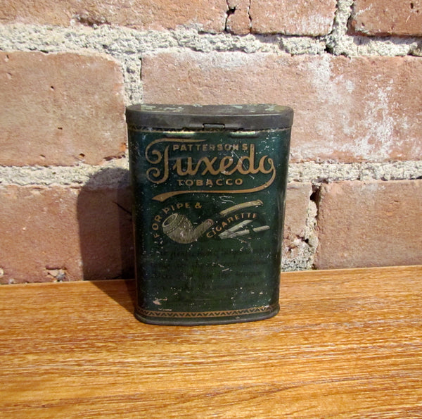 Patterson's Tuxedo Pocket Tobacco Tin Antique Advertising Metal Box