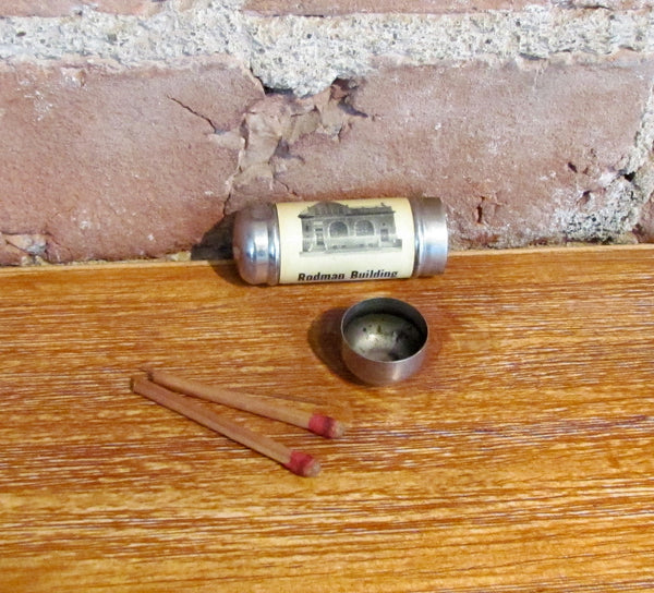 Antique Brown & Bigelow Match Safe Rodman Building Moorestown, NJ Advertising