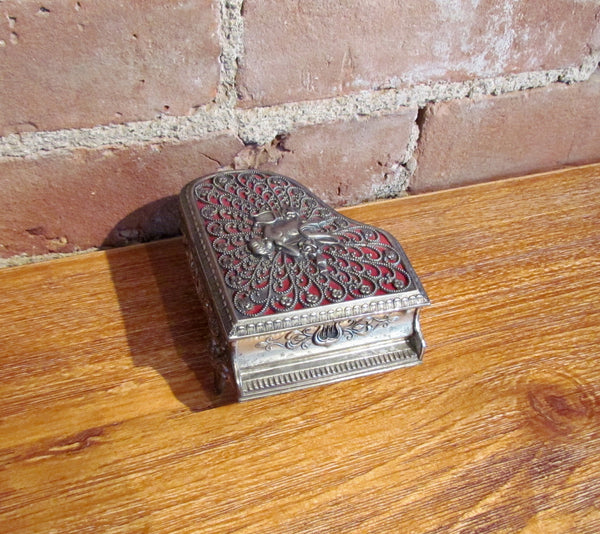 Vintage Silver Piano Jewelry Box Music Somewhere My Love