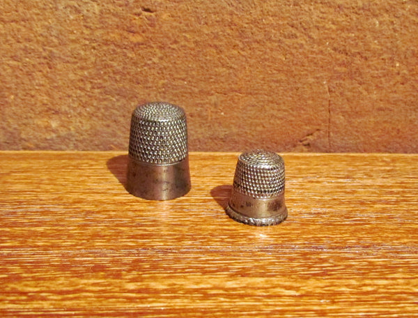 Antique Sterling Silver Sewing Thimbles 2 Hallmarked Sterling