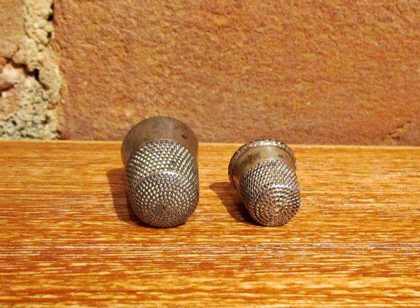 Antique Sterling Silver Sewing Thimbles 2 Hallmarked Sterling
