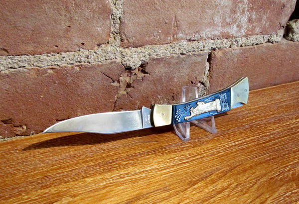 1986 Statue Of Liberty 24K Gold Overlay Centennial Commemorative Pocket Knife NIB