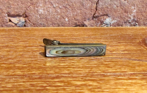 Antique Abalone Tie Bar Clip or Tie Tack