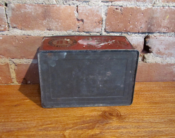 Antique Just Suits Cut Plug Smoking Chewing Tobacco Tin Advertising Metal Bank Box