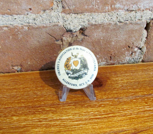 1930 Firemen's Association Allentown, PA Button Cover Rare