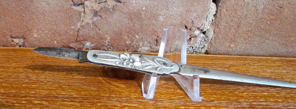 Art Nouveau D. Peres Solingen Germany Floral Letter Opener Pocket Knife Rare