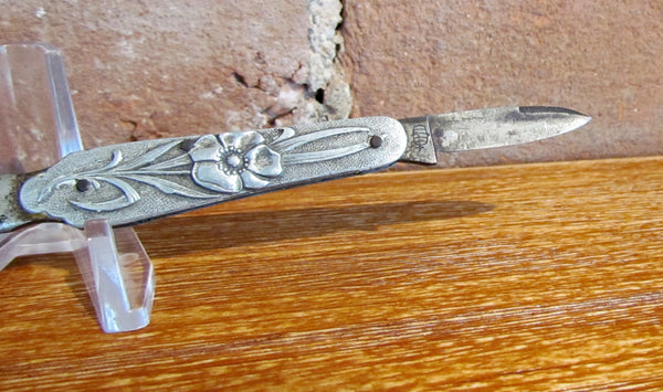 Art Nouveau D. Peres Solingen Germany Floral Letter Opener Pocket Knife Rare