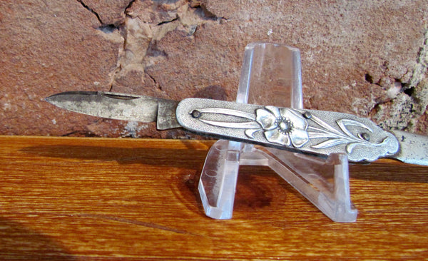 Art Nouveau D. Peres Solingen Germany Floral Letter Opener Pocket Knife Rare