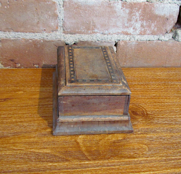 1920's Mission Style Wooden Cigarette Box Craftsman Rustic