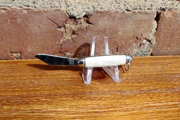 Jesus Never Fails Cracked Ice Celluloid Pocket Knife Fob Vintage NIB