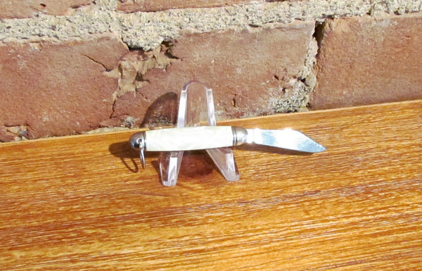 Jesus Never Fails Cracked Ice Celluloid Pocket Knife Fob Vintage NIB