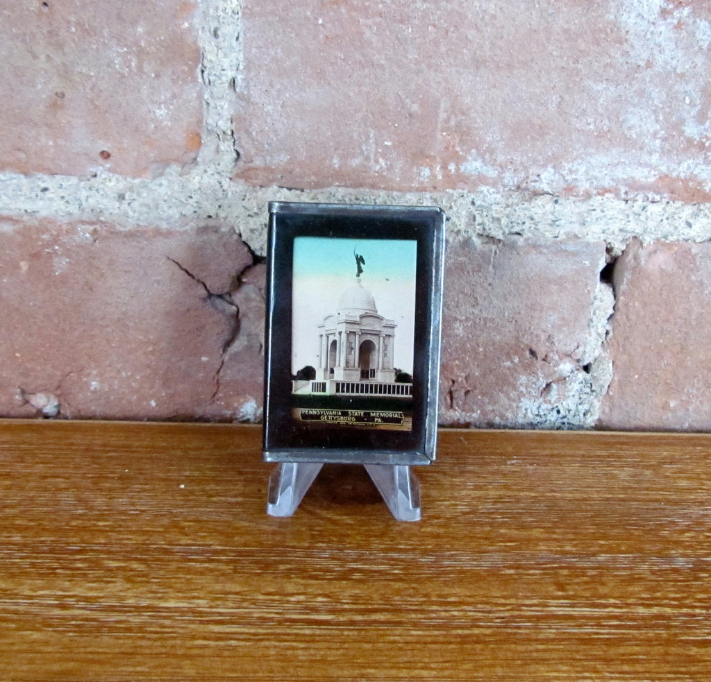 Gettysburg Matchbox Holder Pennsylvania State Memorial Souvenir Match Box Case