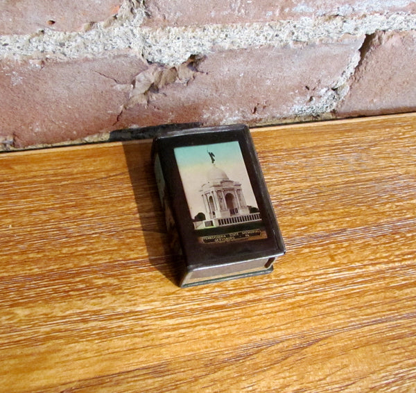 Gettysburg Matchbox Holder Pennsylvania State Memorial Souvenir Match Box Case