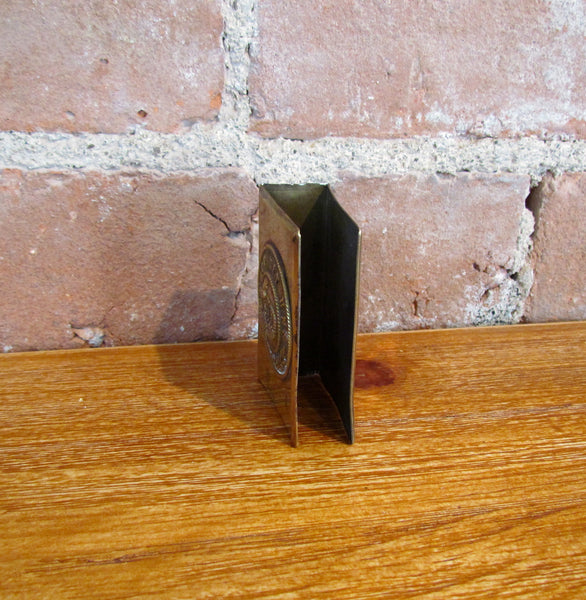 Prussian Germany GOT MIT UNS Matchbox Holder World War I Brass Match Box Case