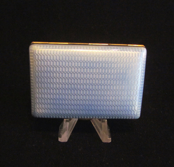 1930s Guilloche Cigarette Case Gold Plated LaMode Floral Ladies Card Case